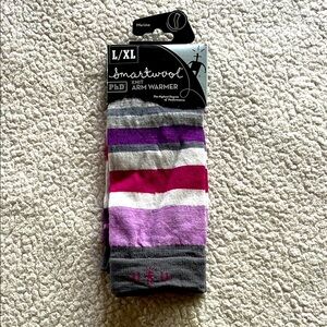 NWT Smartwool Women Arm Warmers L/XL Gray/Pink/Purple Lightweight Wool